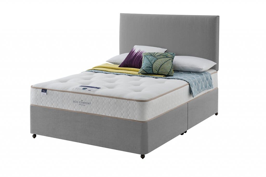 Divan bed with a Silentnight Eco Comfort Miracoil Ortho Mattress