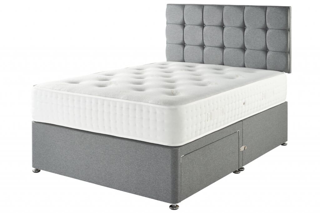 A Dreamland Cashmere Mattress on a bed