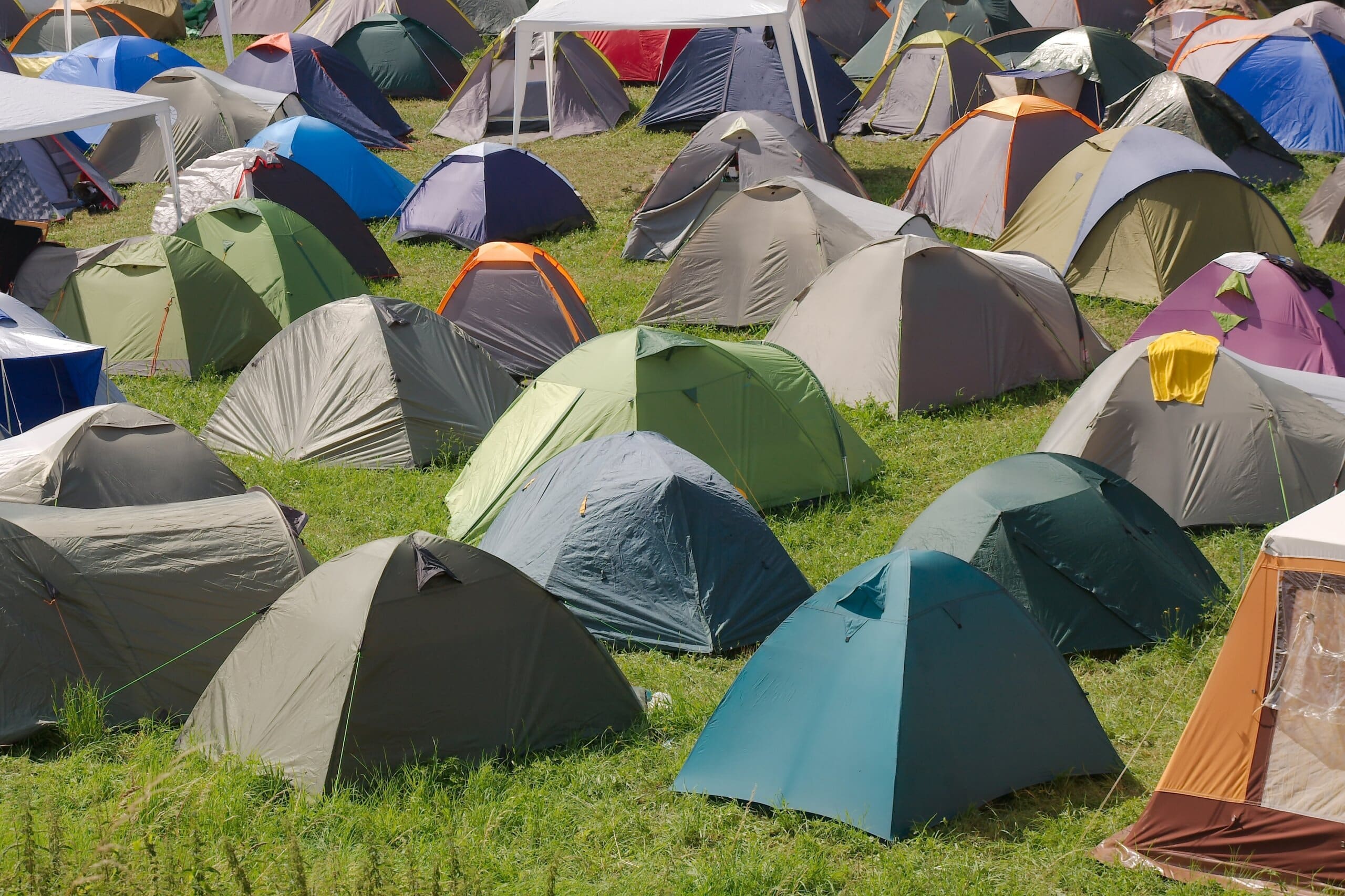 A sea of tents at a festival.