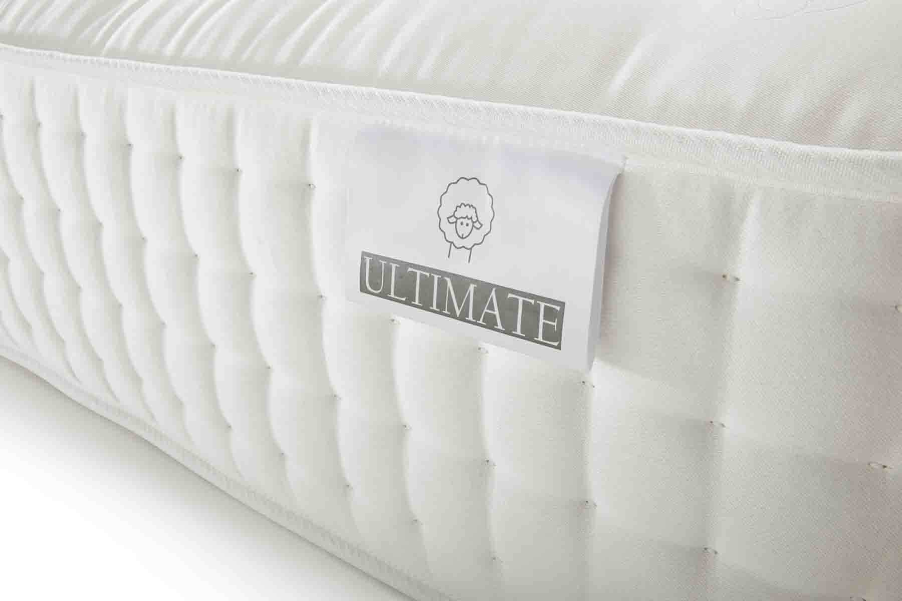 Close up of the side and tag of the Hyder Backcare Ultimate 3000 Mattress.