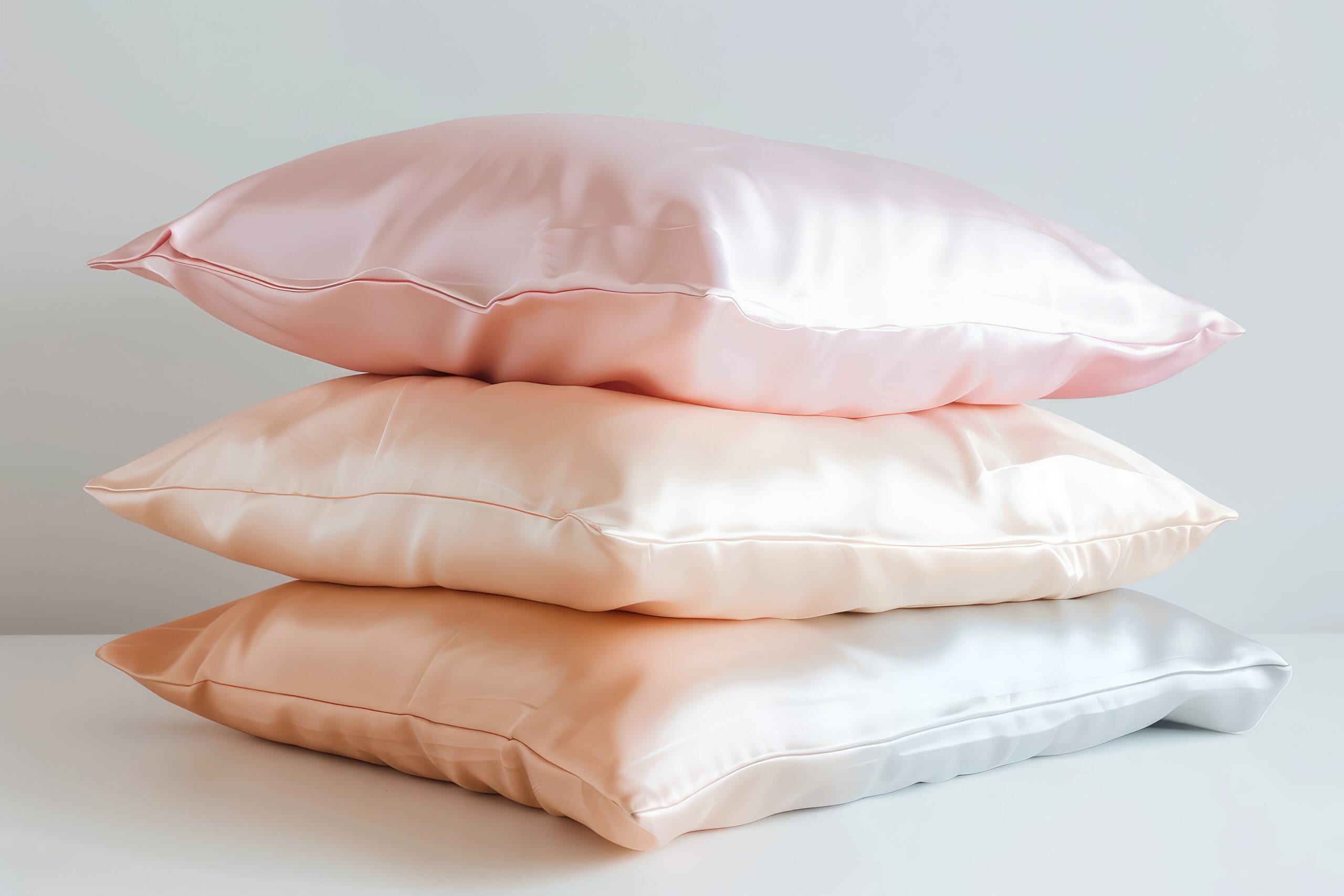 Stack of silk pillowcases.