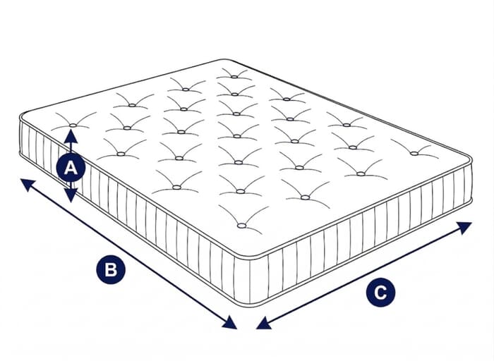 Diagram showing dimensions of the Silentnight Extra Firm Miracoil Cushion Top Mattress with labeled height, width, and depth
