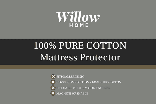 An image for Willow Luxury 100% Cotton Mattress Protector