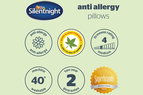 An image for Silentnight Anti Allergy Pillow Twin Pack
