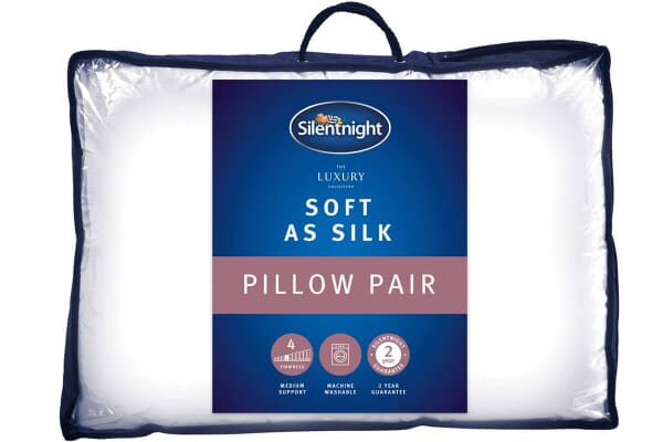 An image for Silentnight Soft As Silk Pillow Twin Pack
