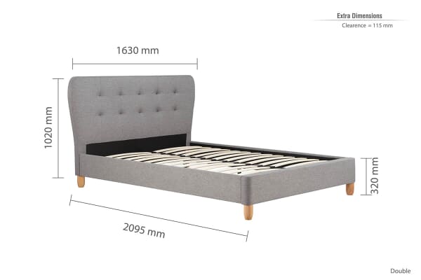 An image for Birlea Stockholm Grey Upholstered Bed