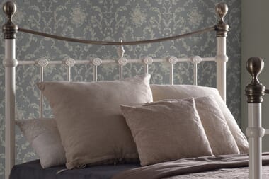 An image for Time Living Elizabeth Cream & Brass Bed Frame