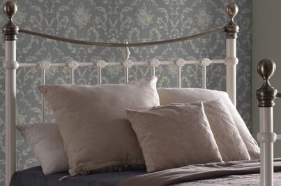 An image for Elizabeth Cream & Brass Bed Frame