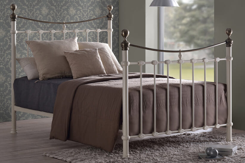 An image for Elizabeth Cream & Brass Bed Frame