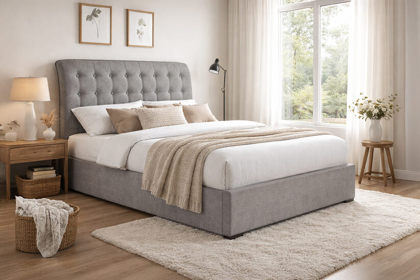 An image for Hamilton Light Grey Bed Frame