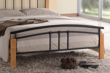 An image for Time Living Tetras Black and Beech Bed Frame