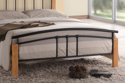 An image for Tetras Black and Beech Bed Frame