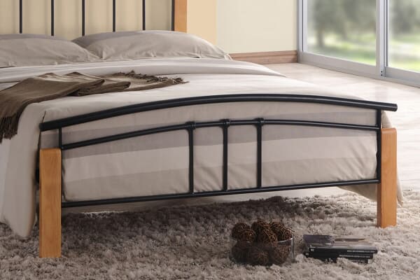 An image for Time Living Tetras Black and Beech Bed Frame