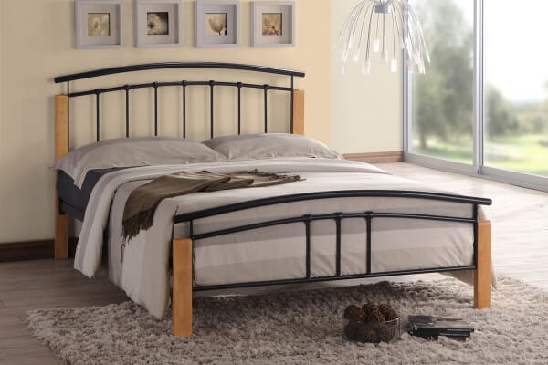 An image for Time Living Tetras Black and Beech Bed Frame