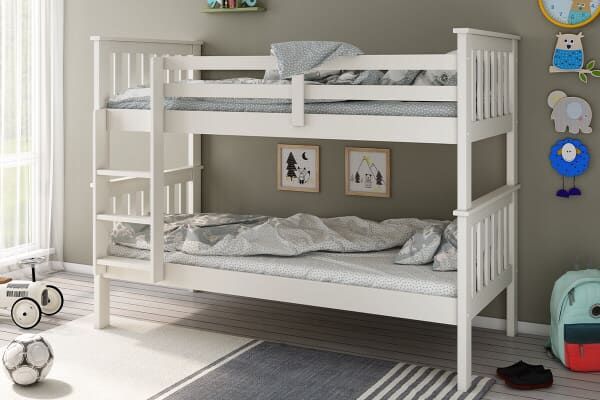 An image for Bedmaster White Carra Bunk Bed