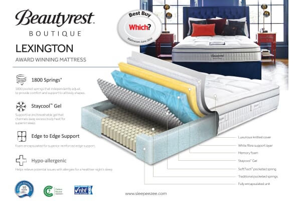 An image for Beautyrest Boutique Lexington 1800 Mattress
