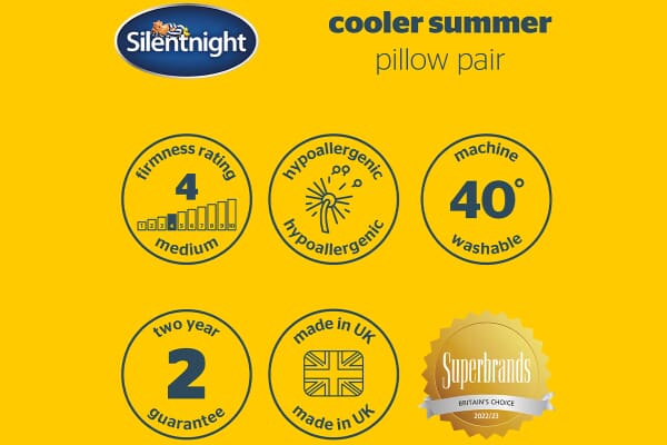 An image for Silentnight Cooler Summer Pillow Twin Pack