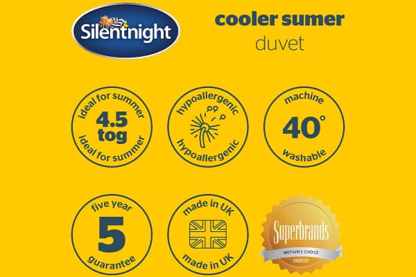 An image for Silentnight Cooler Summer 4.5 Tog Duvet
