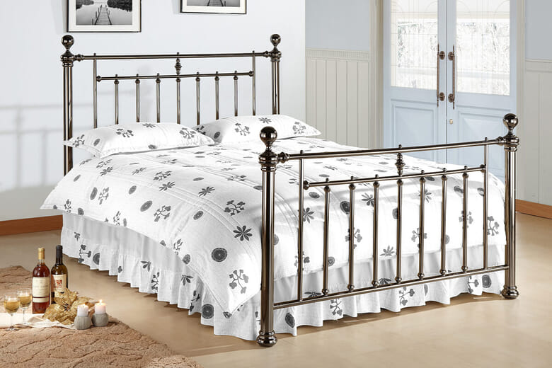 Product photograph of Time Living Alexander Black Nickel Bed Frame Double from Mattressnextday