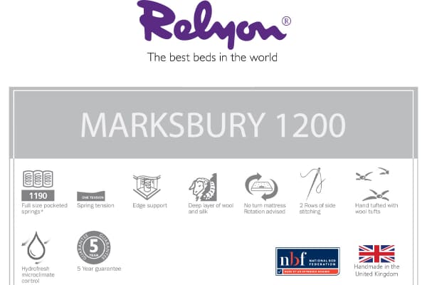 An image for Relyon Marksbury 1200 Pocket Natural Mattress