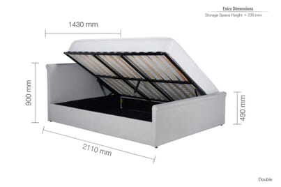 An image for Stratus Grey Ottoman Bed