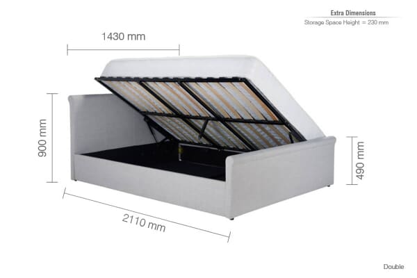 An image for Birlea Stratus Grey Ottoman Bed