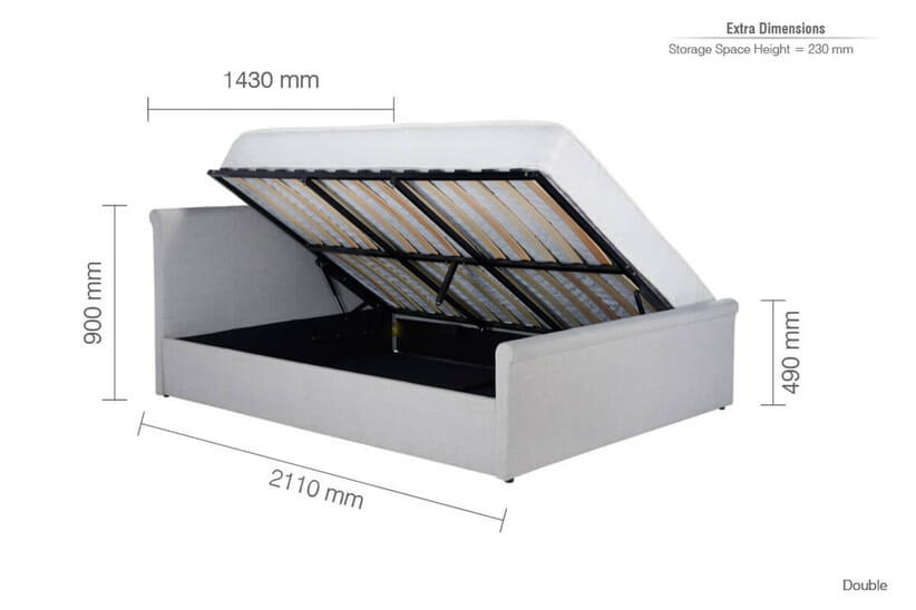 An image for Stratus Grey Ottoman Bed