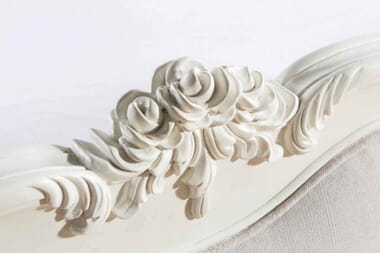 An image for Frank Hudson Living Chic Vanilla with Cane Detailing Bed Frame