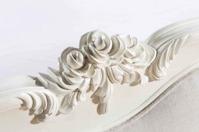 An image for Frank Hudson Living Chic Vanilla with Cane Detailing Bed Frame