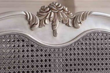 An image for Frank Hudson Living Chic Silver with Cane Detailing Bed Frame