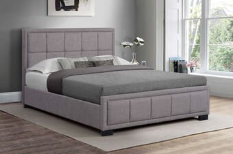 A product image for the Hannover Grey Fabric Bed