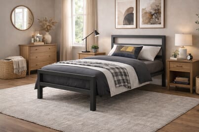 An image for City Block Black Bed Frame