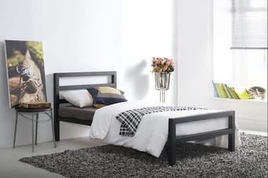 An image for Time Living City Block Black Bed Frame
