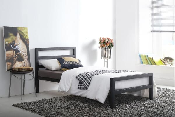 An image for Time Living City Block Black Bed Frame