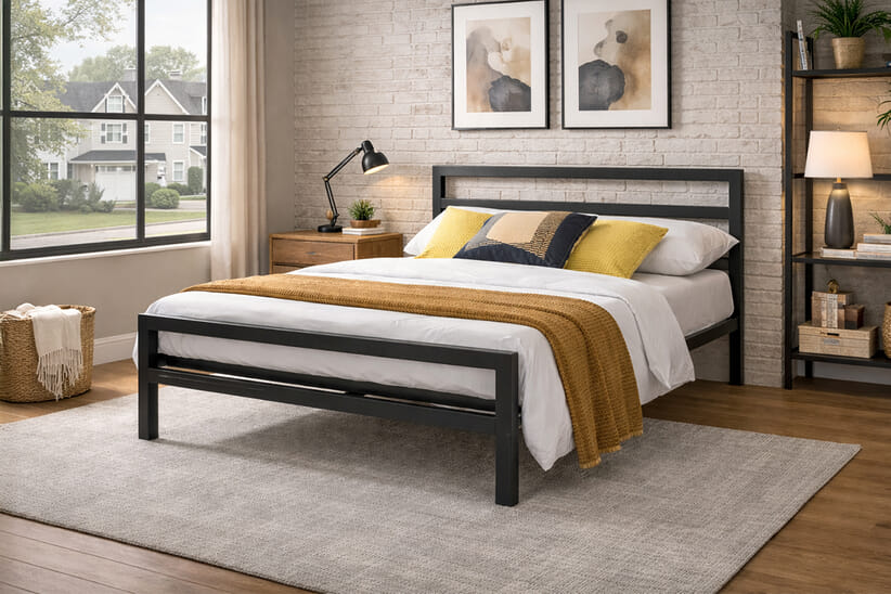 An image for City Block Black Bed Frame