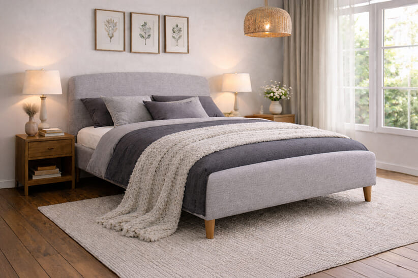 An image for Geneva Light Grey Bed Frame