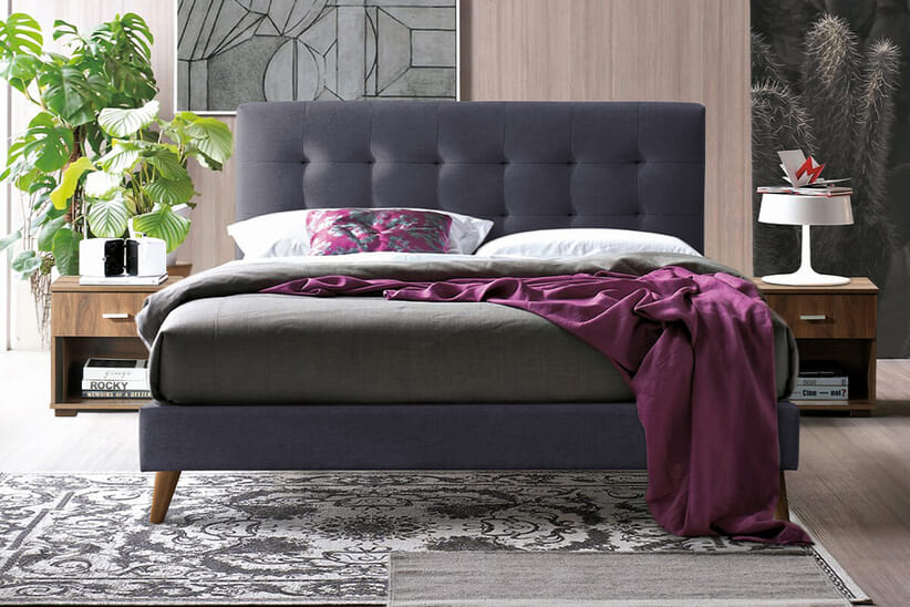 An image for Novara Dark Grey Bed Frame