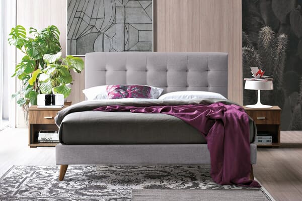 An image for Time Living Novara Light Grey Bed Frame