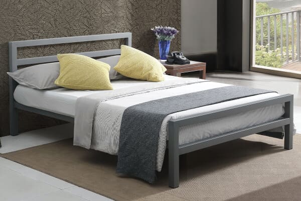 An image for Time Living City Block Grey Bed Frame