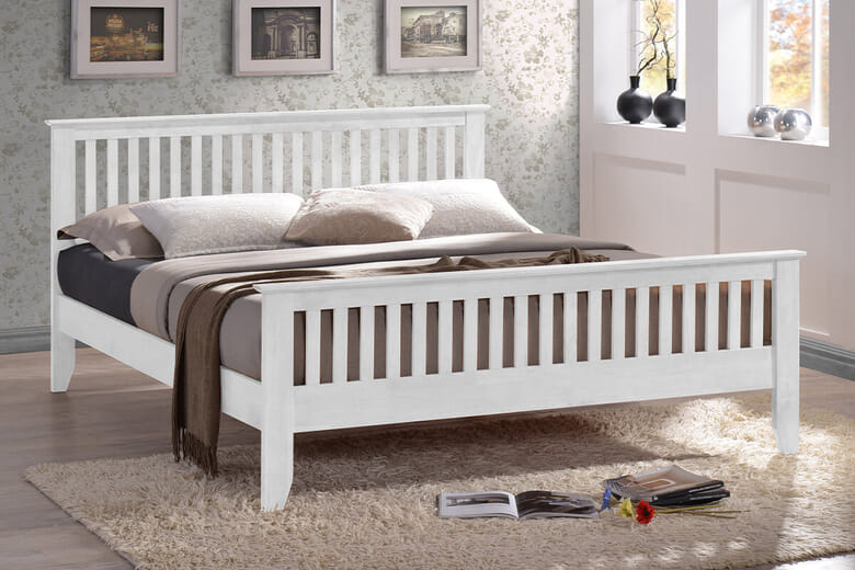 Product photograph of Time Living Turin White Bed Frame Single from Mattressnextday