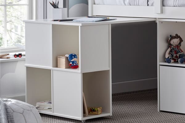 An image for Bedmaster Milo White Sleep Station Desk Storage Bed