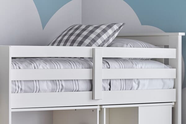 An image for Bedmaster Milo White Sleep Station Desk Storage Bed