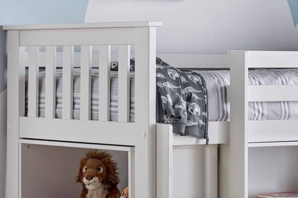 An image for Bedmaster Milo White Sleep Station Desk Storage Bed