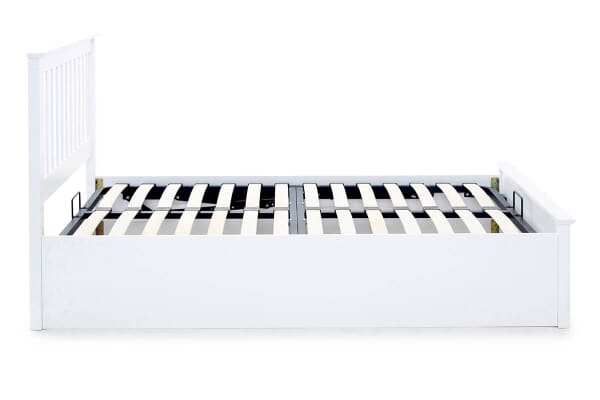 An image for Bedmaster Malmo White Wooden Ottoman Bed