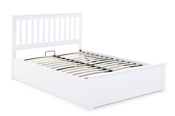 An image for Bedmaster Malmo White Wooden Ottoman Bed