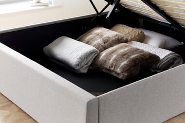 An image for Bedmaster Wilson Grey Fabric Ottoman Bed