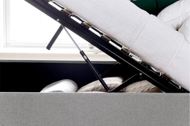 An image for Bedmaster Wilson Grey Fabric Ottoman Bed