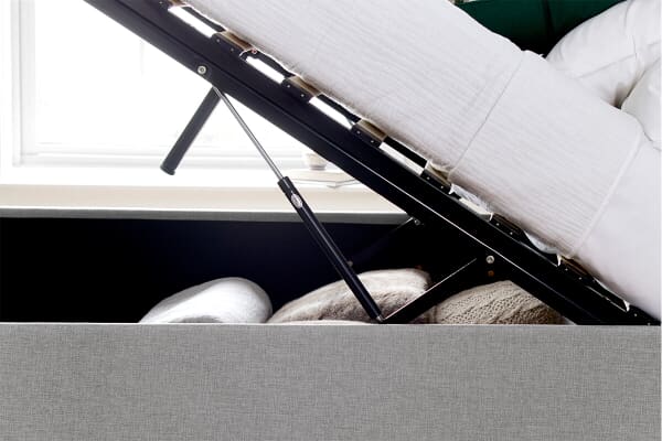 An image for Bedmaster Wilson Grey Fabric Ottoman Bed