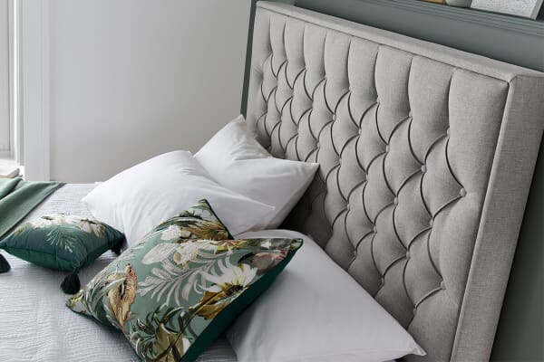 An image for Bedmaster Wilson Grey Fabric Ottoman Bed