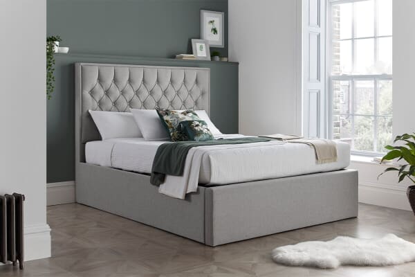 An image for Bedmaster Wilson Grey Fabric Ottoman Bed